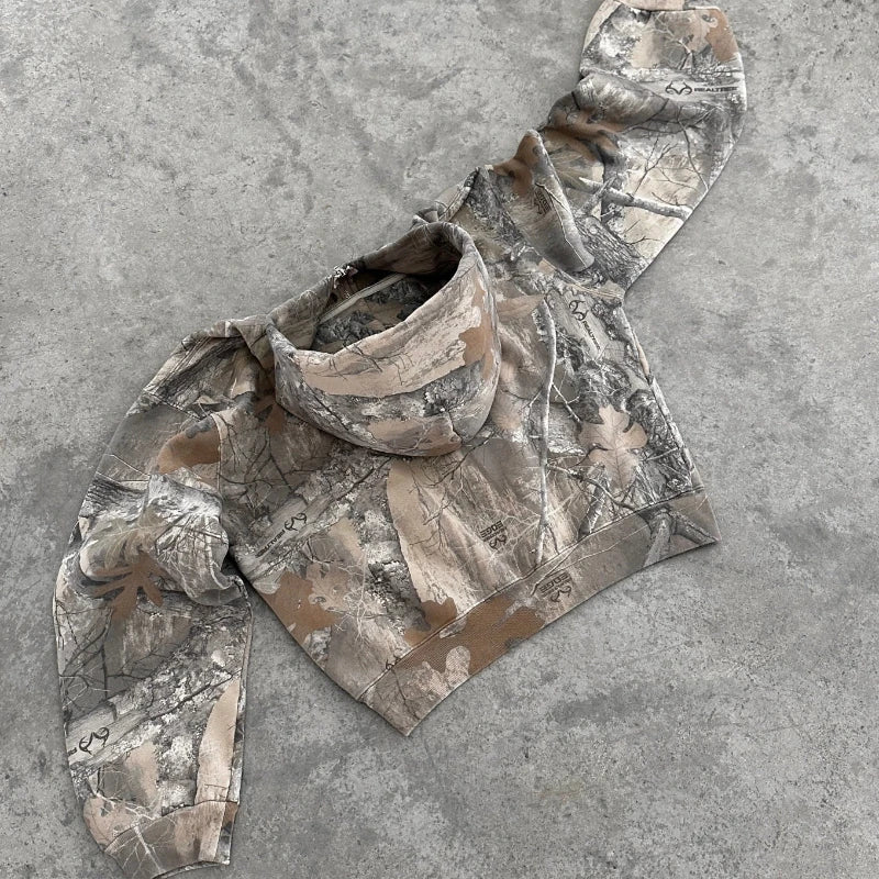 Urban Retro Camo Zip-Up Hoodie