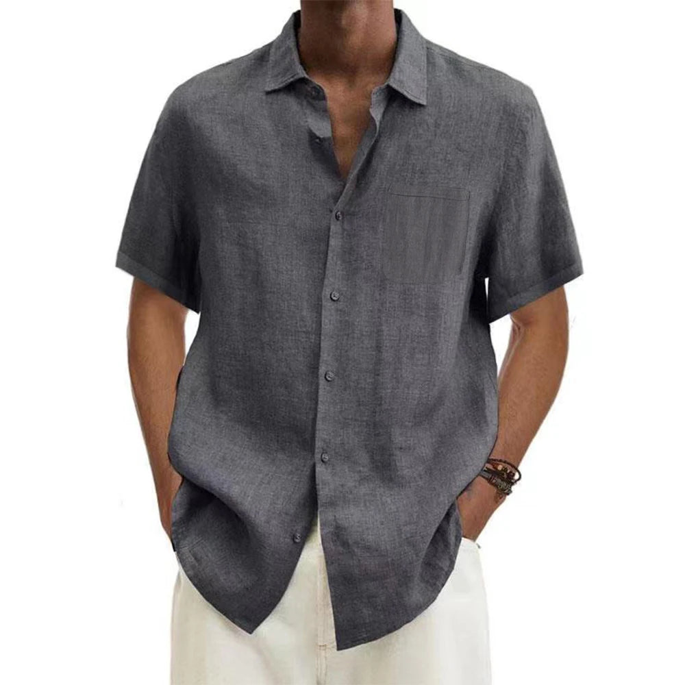 Coastal Breeze Linen Short-Sleeve Shirt