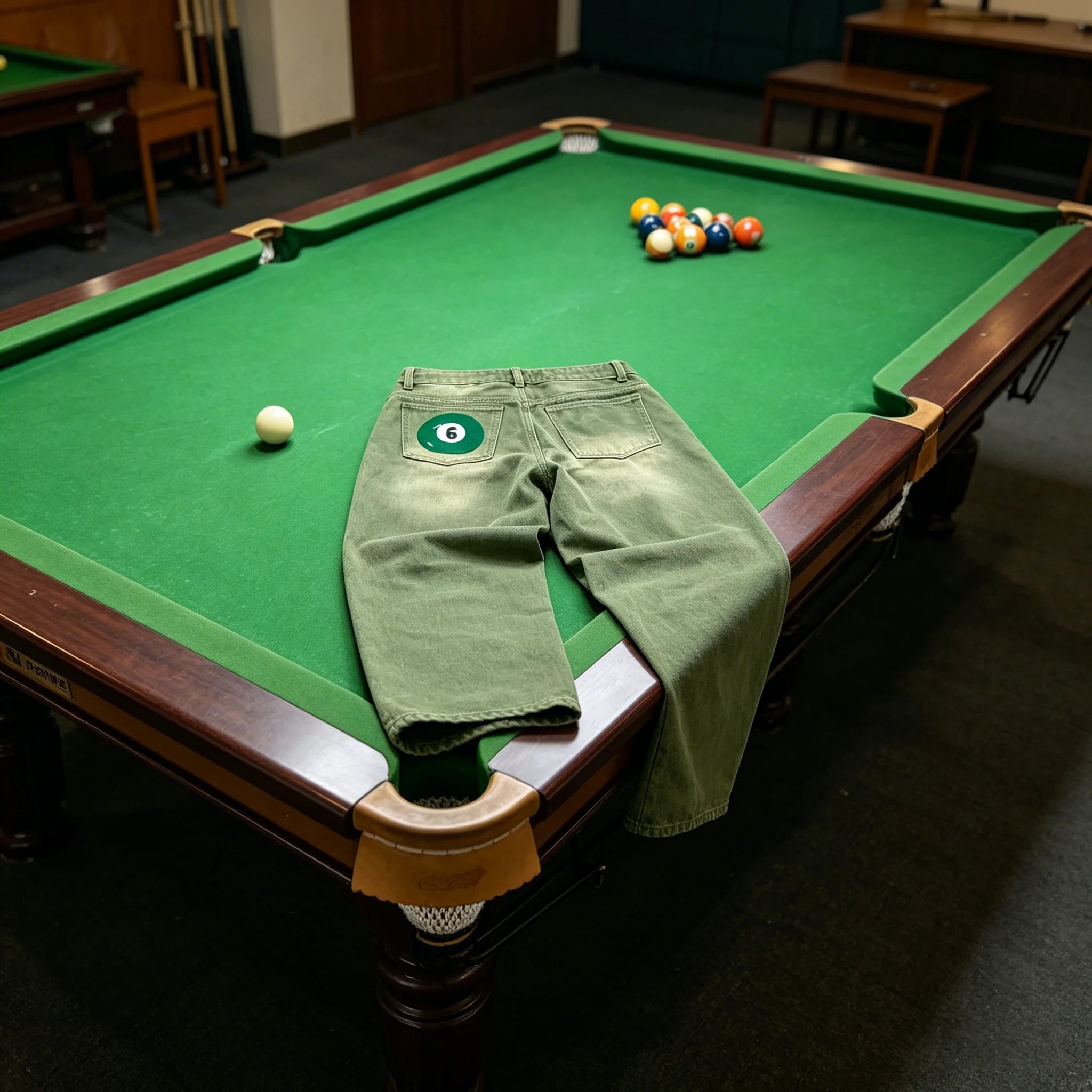 Vintage Billiards Embroidered Loose Jeans