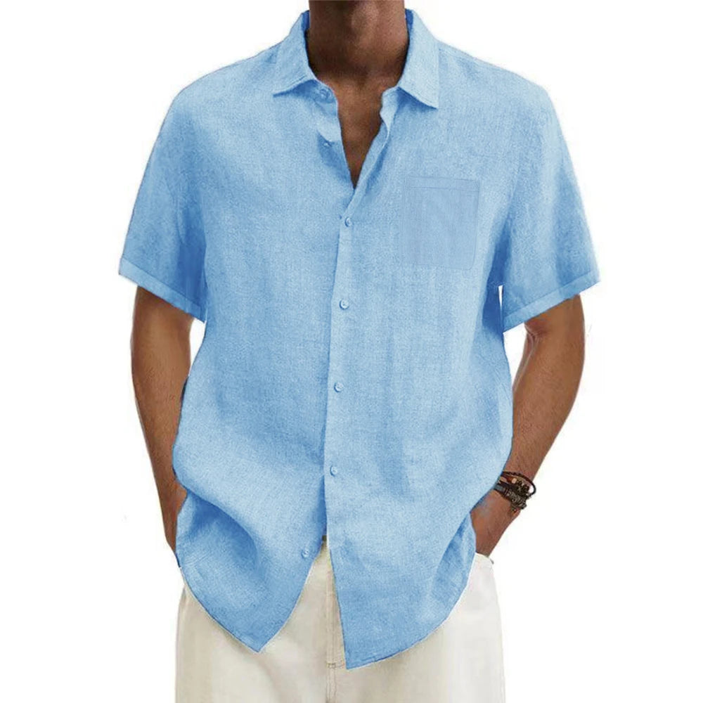 Coastal Breeze Linen Short-Sleeve Shirt