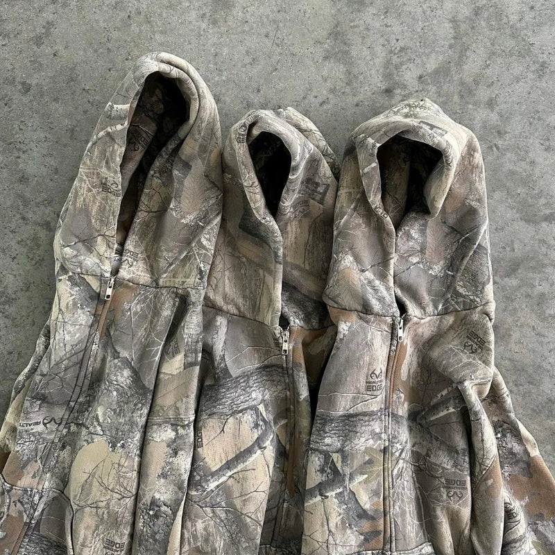 Urban Retro Camo Zip-Up Hoodie
