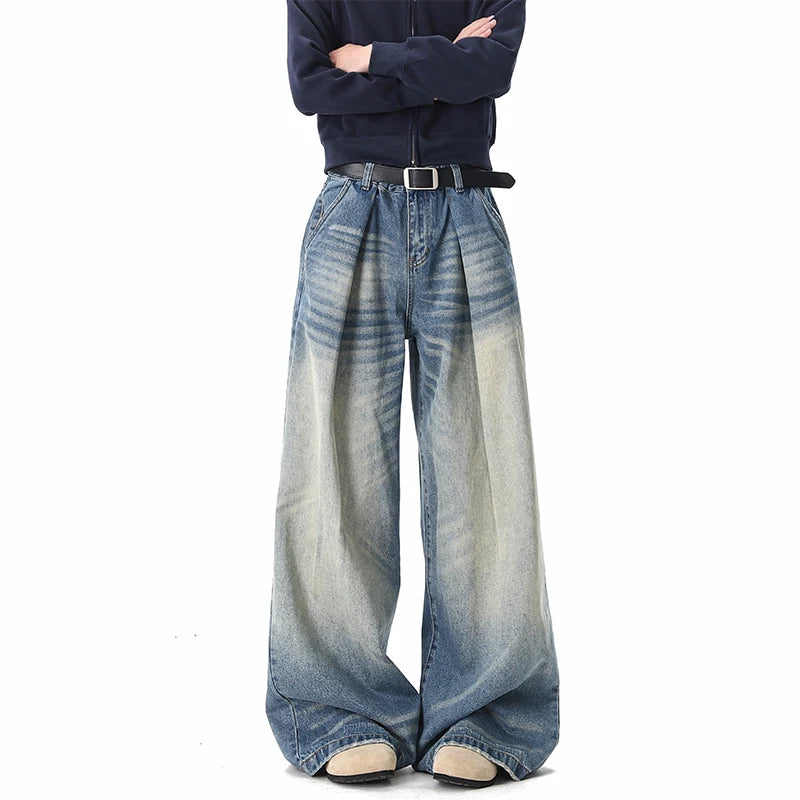 Urban Casual Wide-Leg Denim Jeans