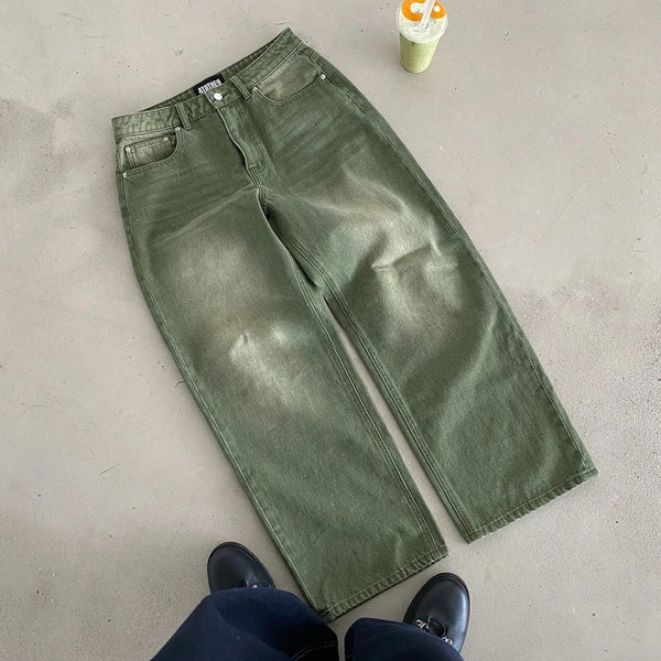 Vintage Billiards Embroidered Loose Jeans